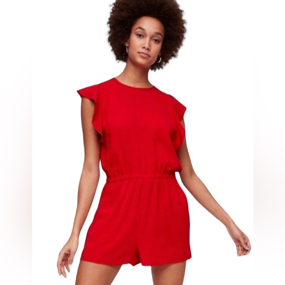 Aritzia Pants - NEW Aritzia Wilfred Fleurette Romper Red Size Small